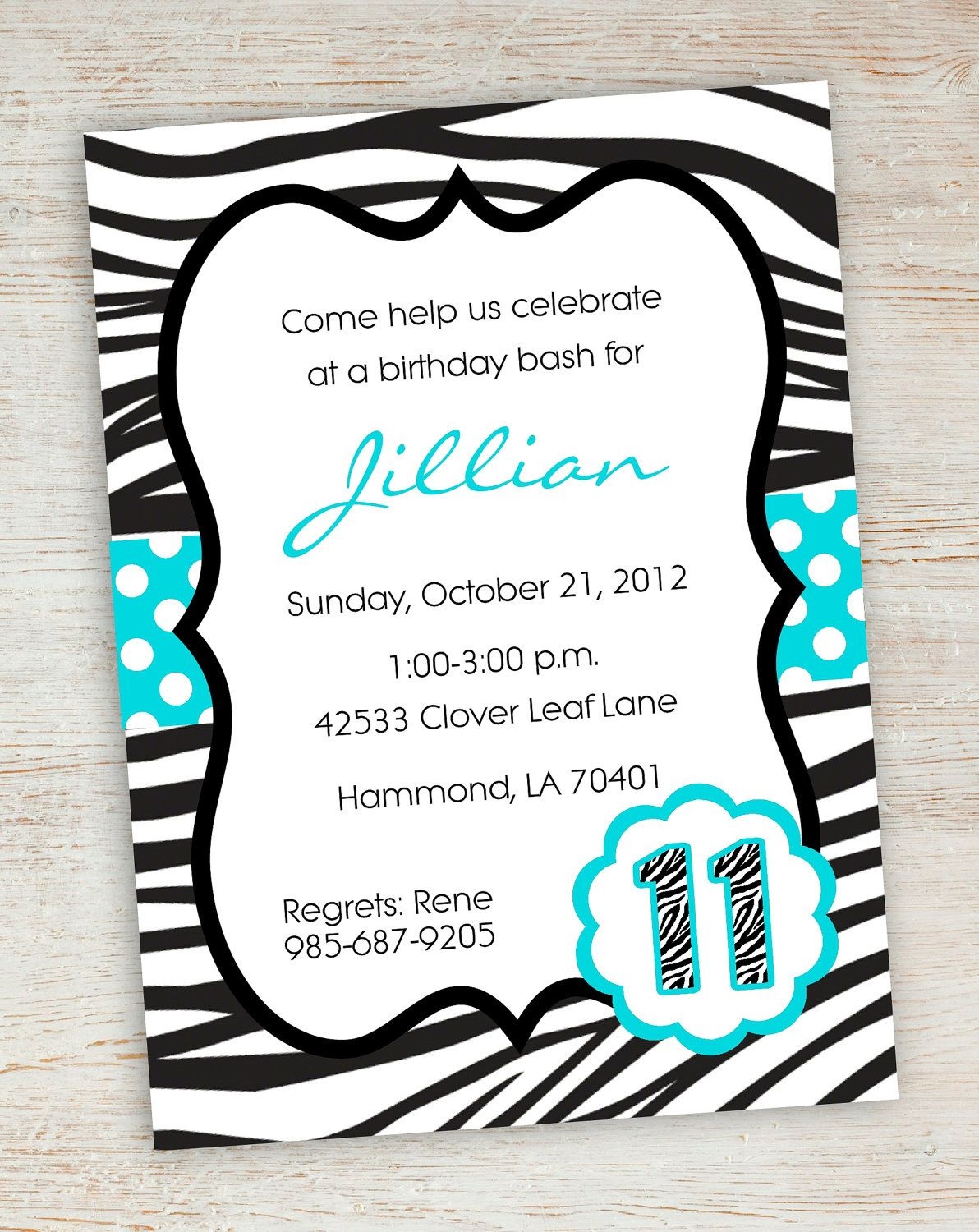 Free Printable Zebra Party Invitations | Printable Pink Turquoise - 13Th Birthday Party Invitations Printable Free