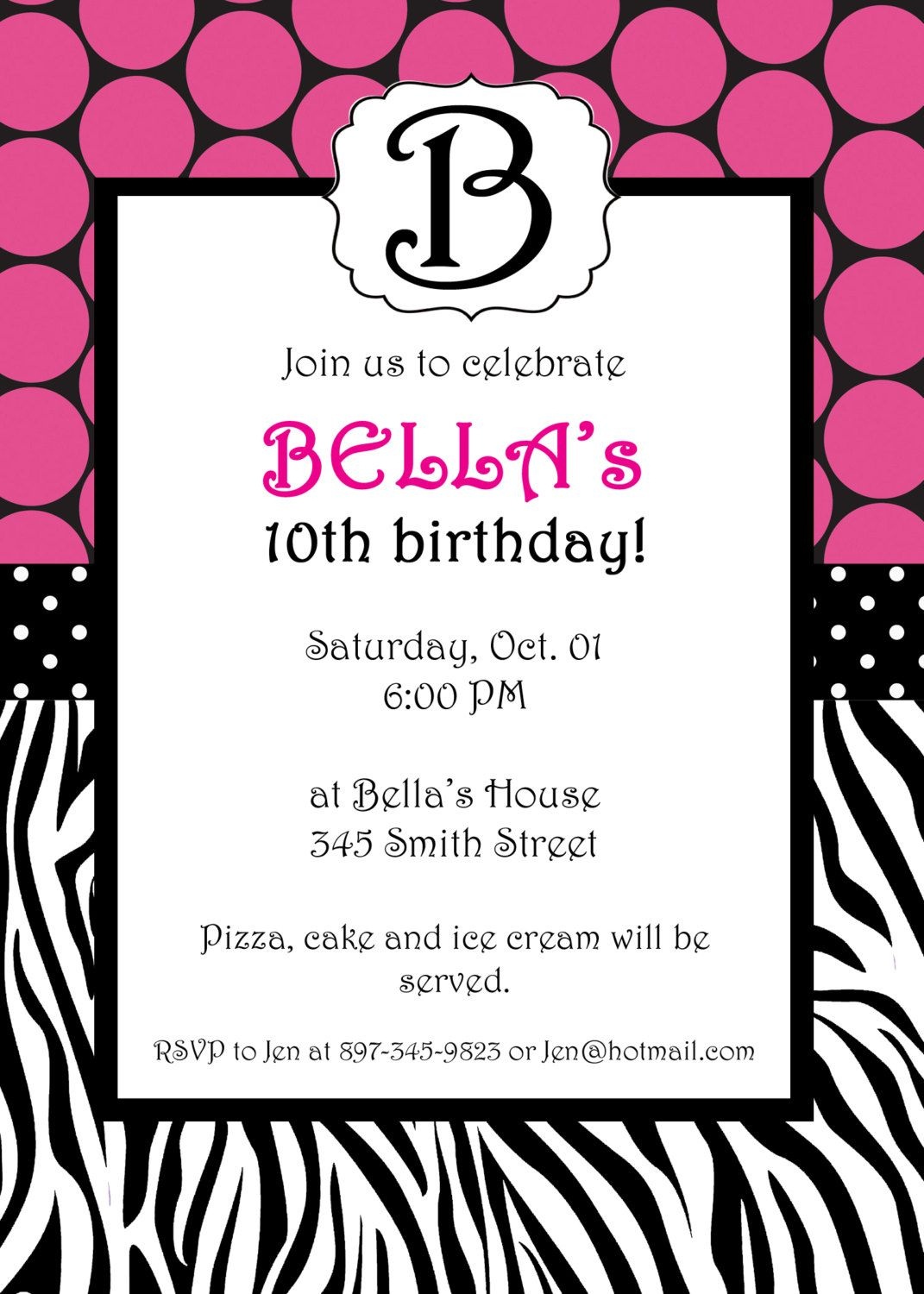 Free Printable Zebra Print Invitations Baby Shower | Emma | Free - Free Printable Animal Print Birthday Invitations