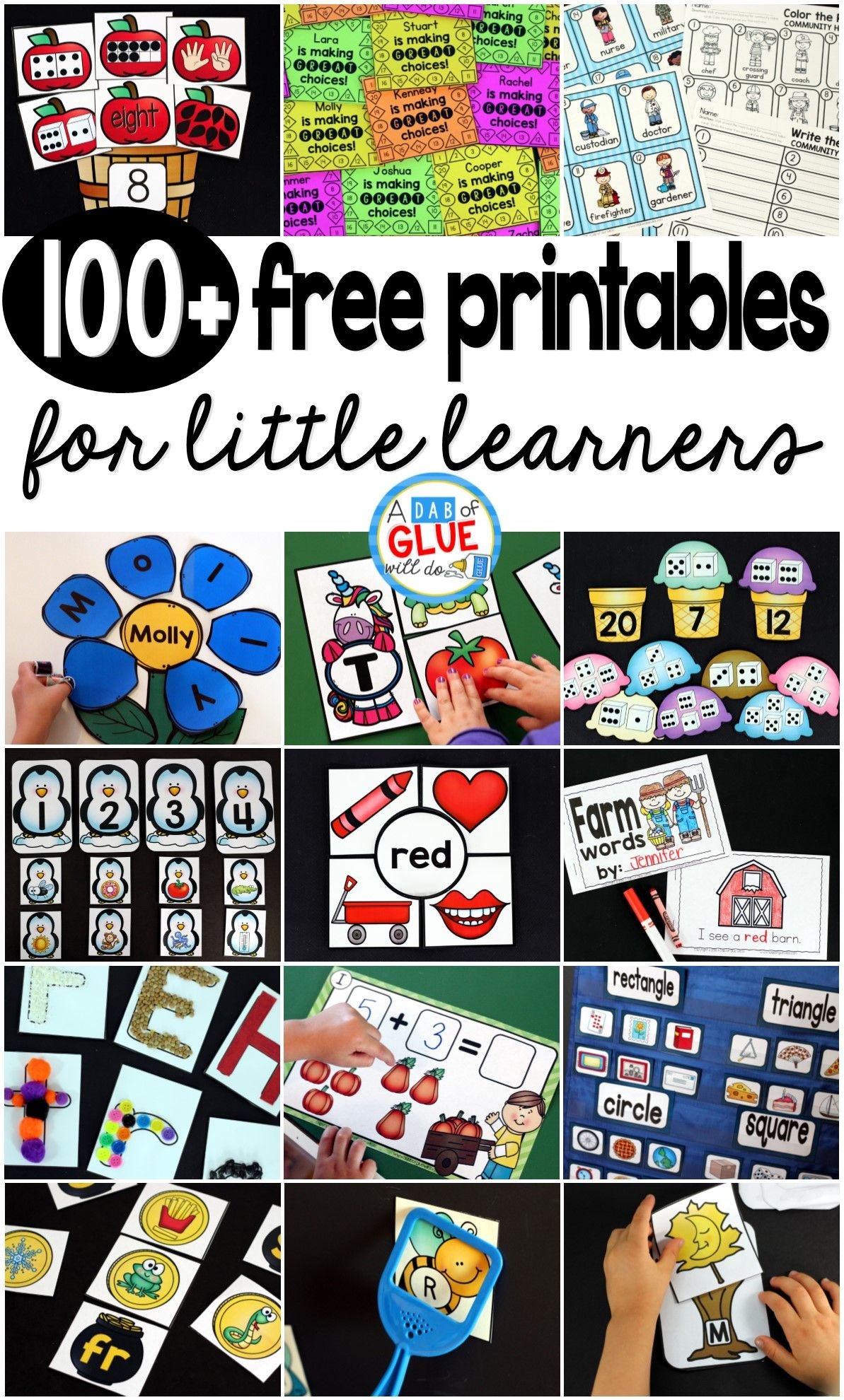 Free Printables | A Dab Of Glue Will Do Blog | Free Teaching - Free Printable Preschool Teacher Resources