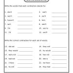 Free Printables For 4Th Grade Science | Free Printable Contraction   Free Printable 4Th Grade Reading Worksheets