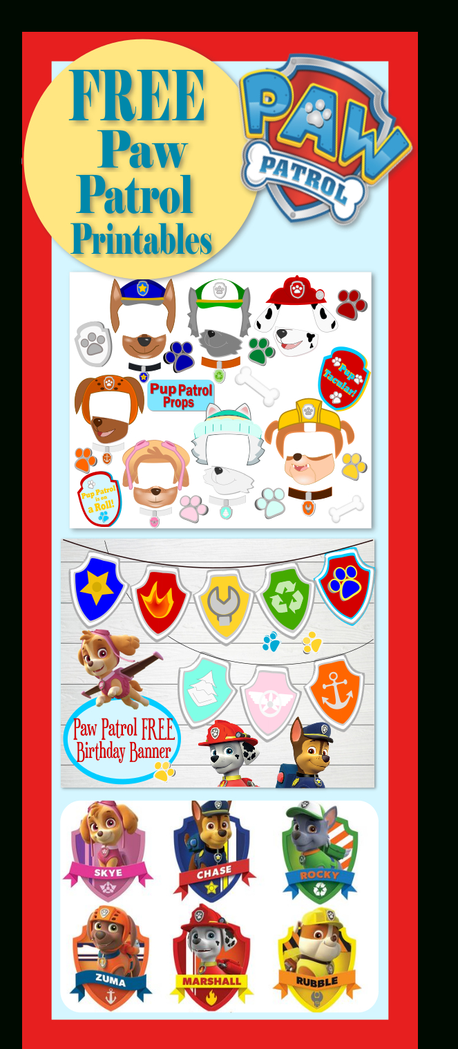 Free Printables For Paw Patrol Party. Free Paw Patrol Photo Props - Free Printable Paw Patrol Food Labels
