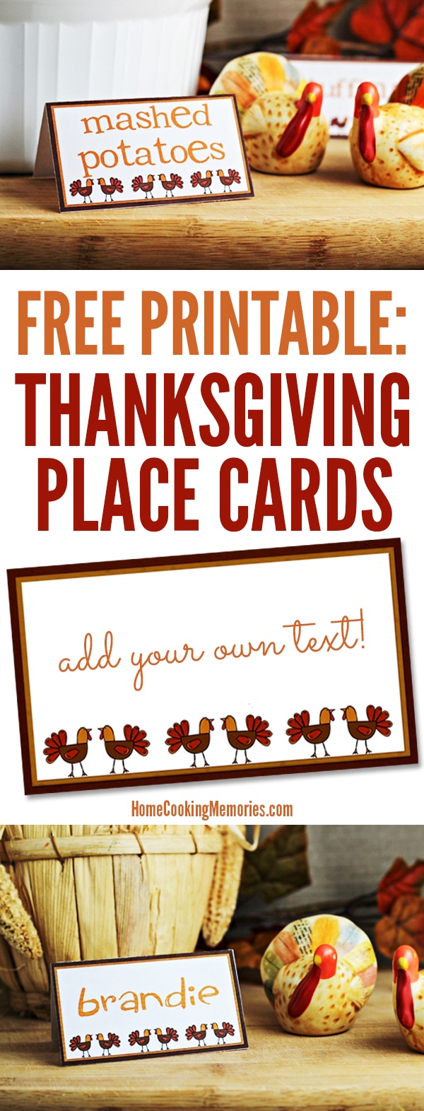 Free Printables: Thanksgiving Place Cards - Home Cooking Memories - Free Thanksgiving Printables Place Cards