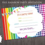 Free Rainbow Party Invitation | Ruby And The Rabbit | Rainbow Party   Free Printable Birthday Invitation Templates