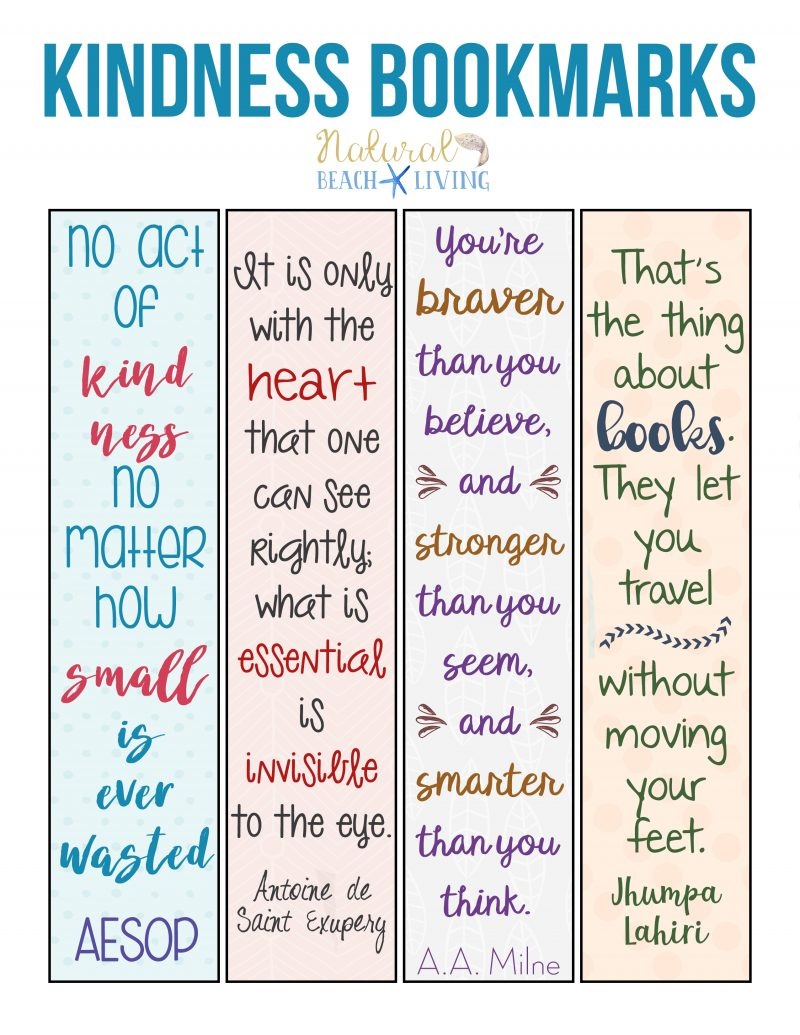 Free Random Acts Of Kindness Printable Bookmarks - Natural Beach Living - Free Printable Book Marks