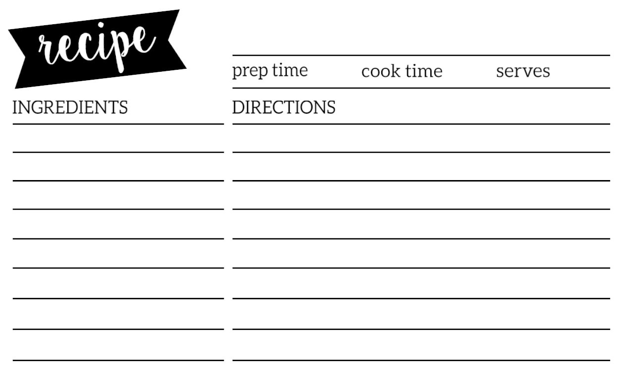 Free Recipe Card Template Printable - Paper Trail Design - Free Printable Photo Cards 4X6