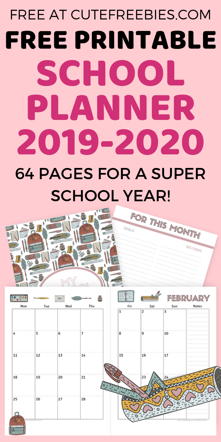 Free School Planner Printables For 2019-2020 | Cute Freebies - Free School Printables