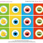 Free Sesame Street Printables | Party Circles Characters Colorblocks   Free Printable Party Circles
