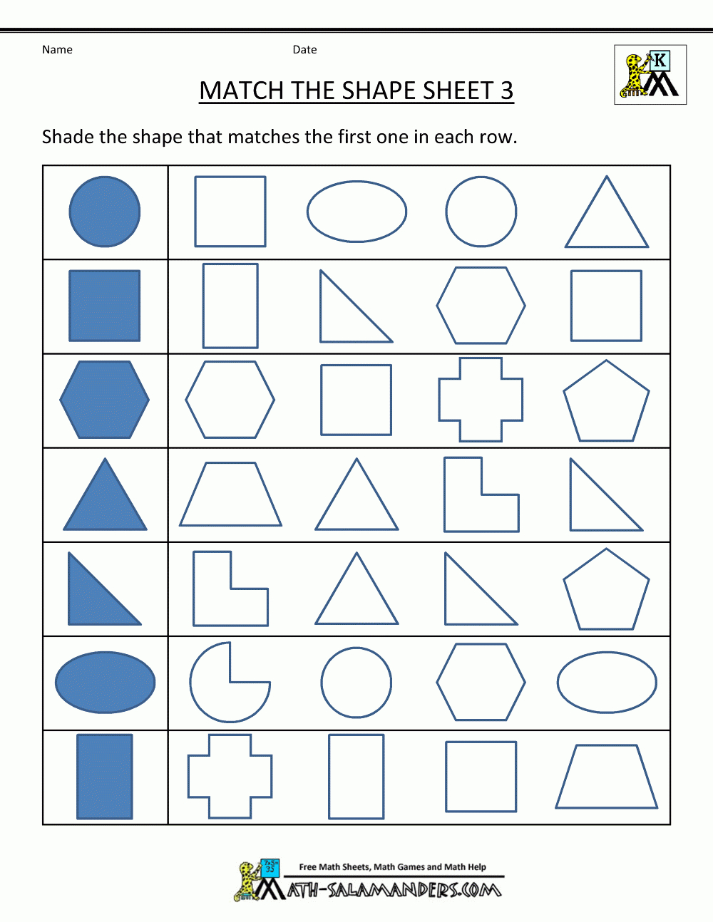 Free Shape Worksheets Kindergarten - Shapes Worksheets Printable Free