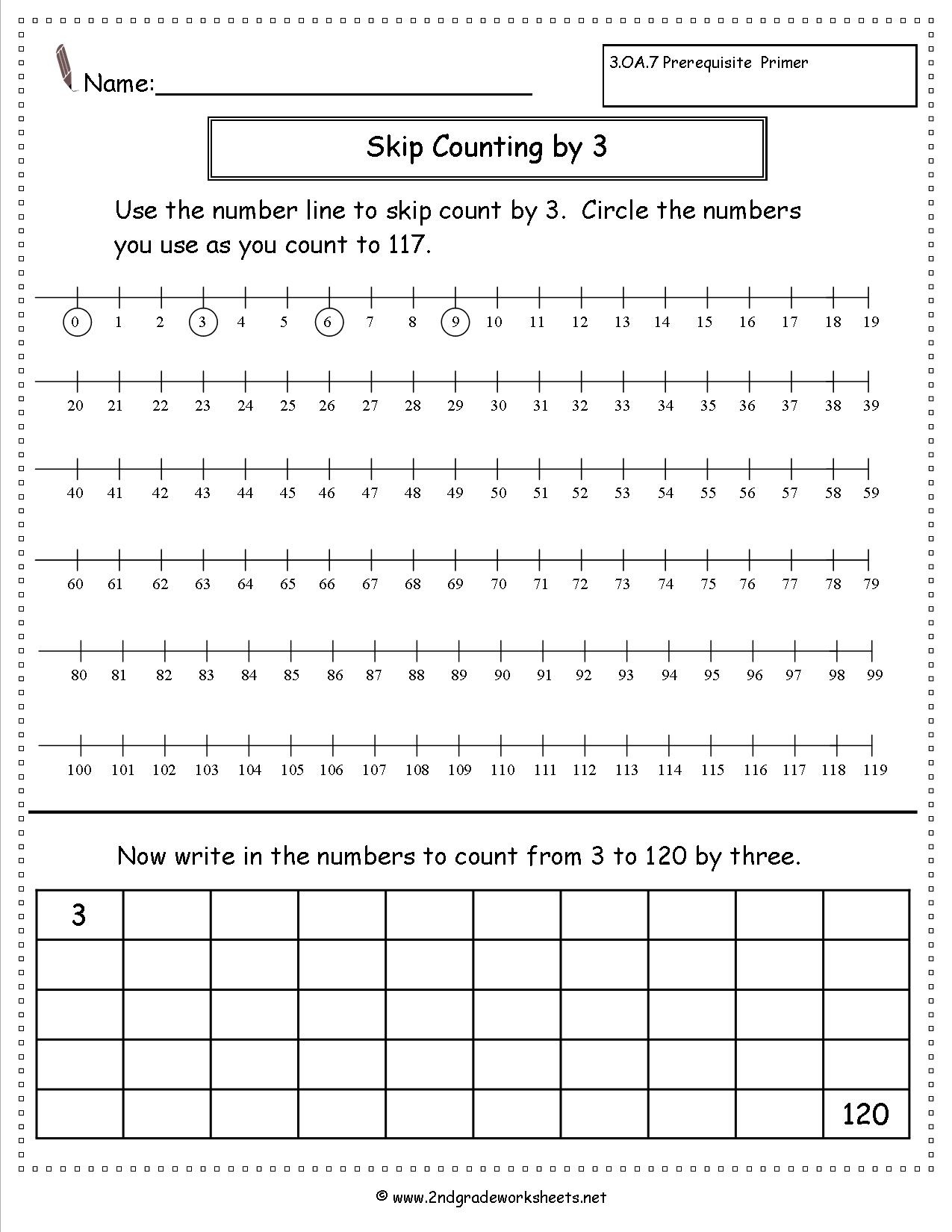 Free Skip Counting Worksheets - Free Printable Number Line Worksheets