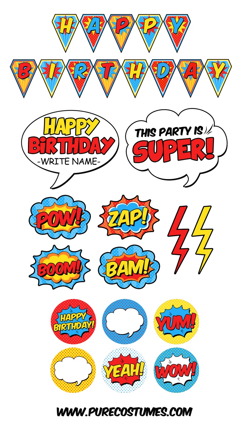 Free Superhero Pary Printables - Free Superhero Printables