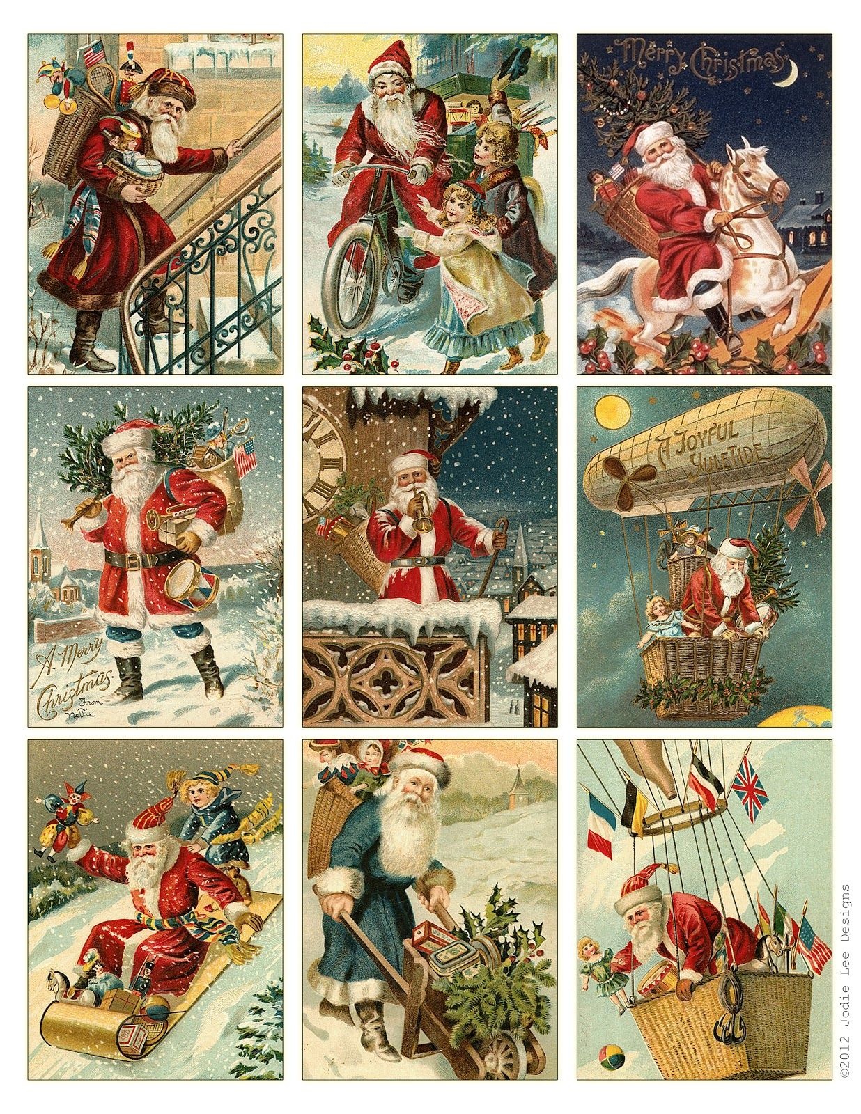 Free To Download! Printable Vintage Santa Tags Or Cards. | Free - Free Printable German Christmas Cards