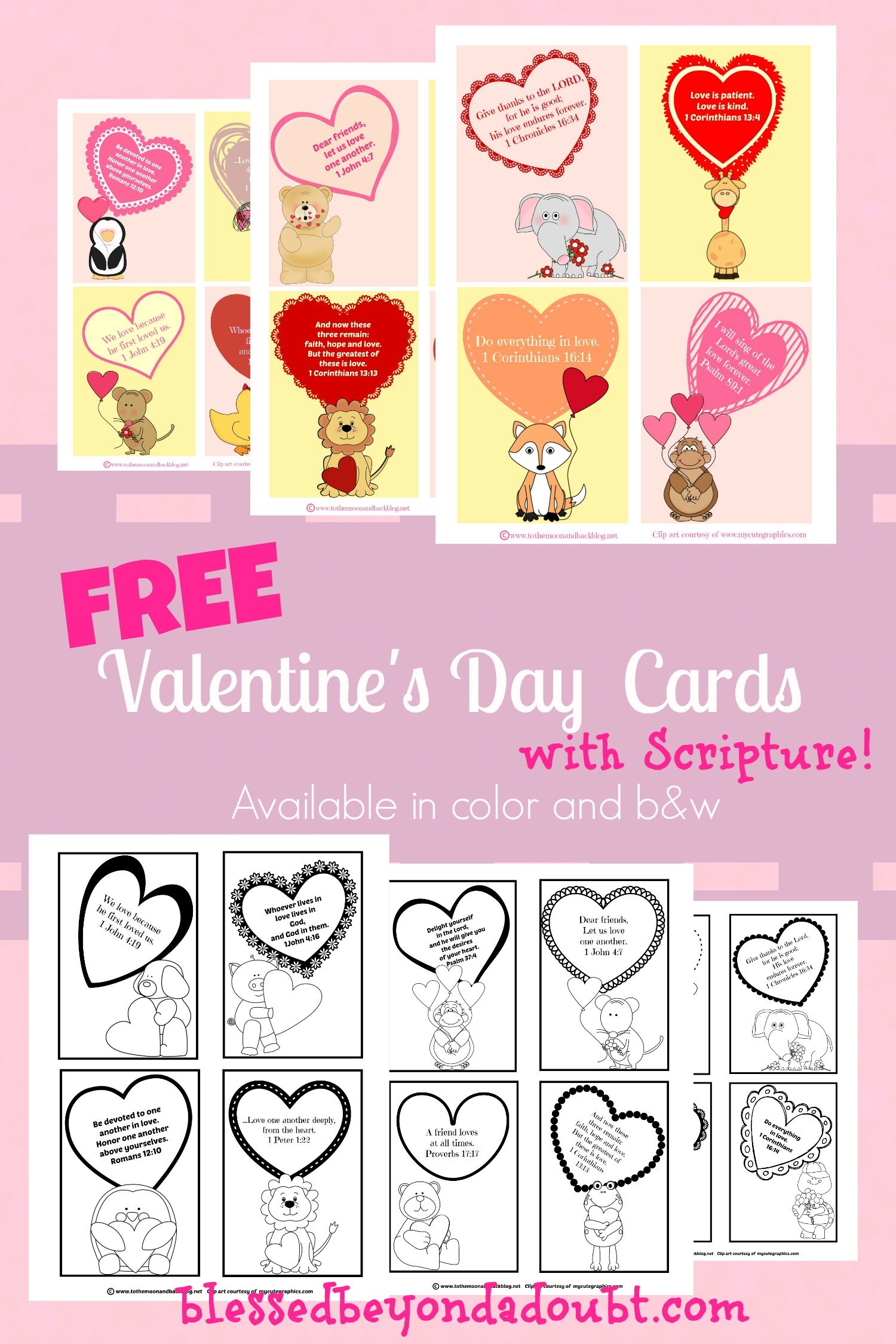 Free Valentine's Day Cards With Scripture For Children | Ultimate - Free Printable Valentines Day Cards Kids