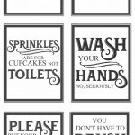 Free Vintage Bathroom Printables | Diy | Diy Home Decor, Easy Home   Free Printable Please Flush Toilet Sign