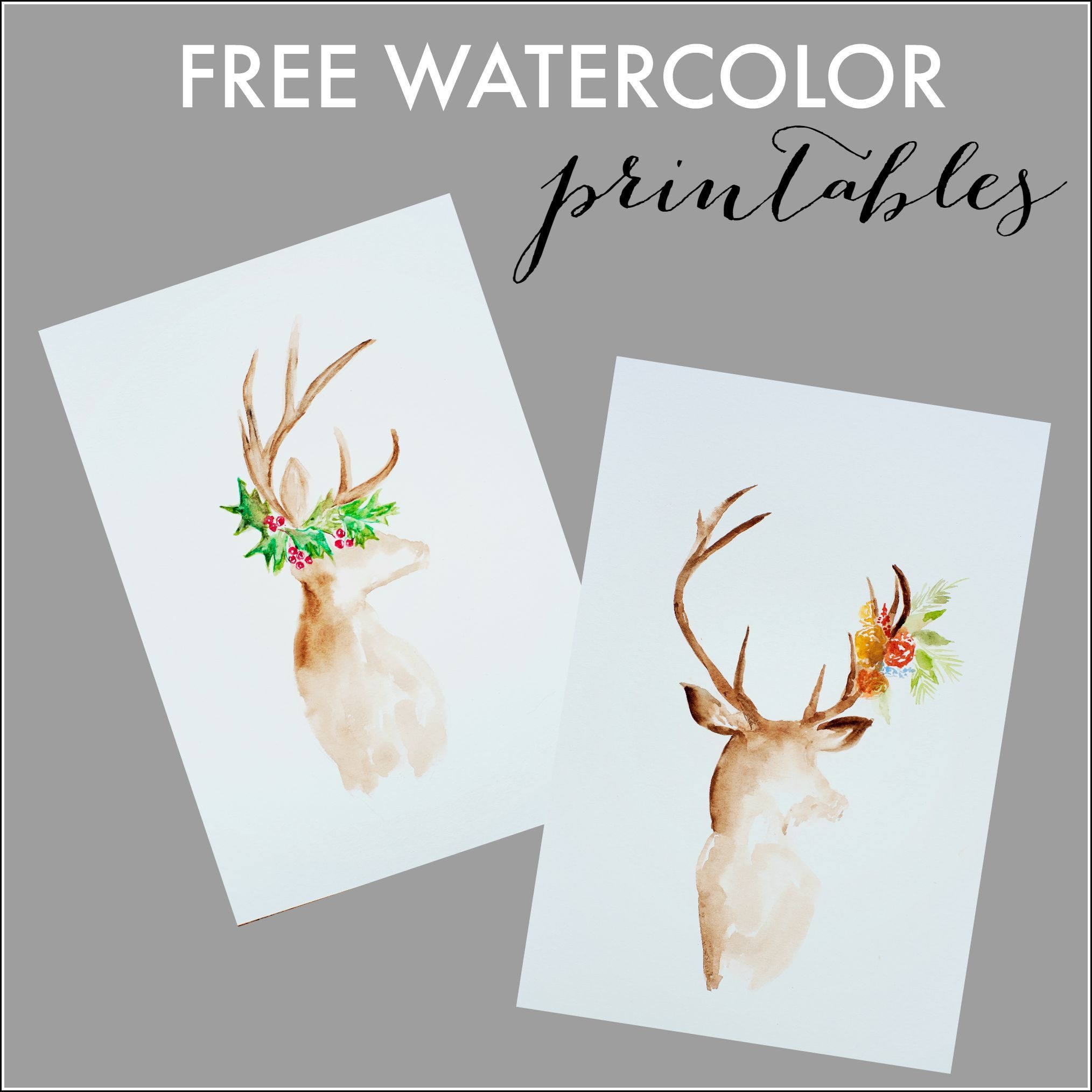 Free Watercolor Fall Printable | Printables | Calendario De Adviento - Free Watercolor Printables