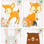 Free Woodland Animal Prints (Floral Set) | Pre K | Free Baby Shower   Free Woodland Animal Printables