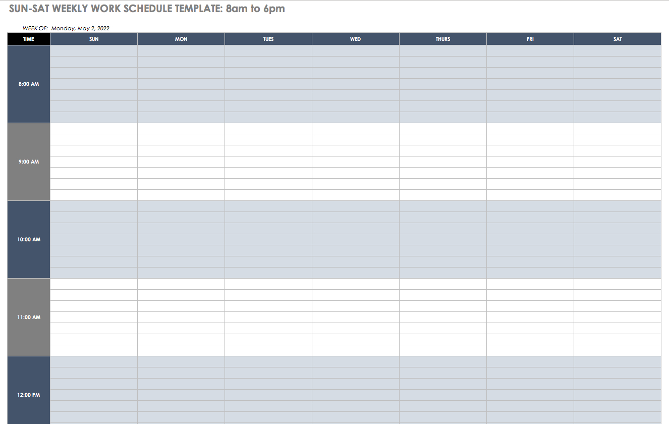 work week schedule maker