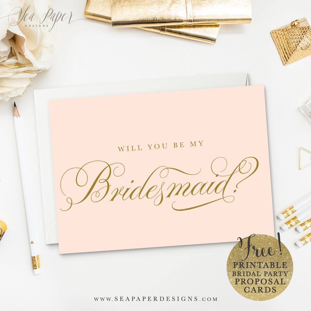 Freebie} Printable Diy &amp;quot;will You Be My Bridesmaid?&amp;quot; Card Set - Free Printable Bridesmaid Proposal