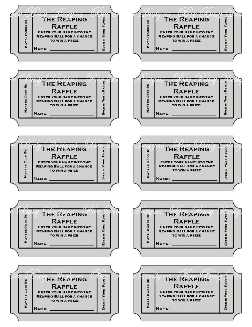 free downloadable templates for raffle tickets