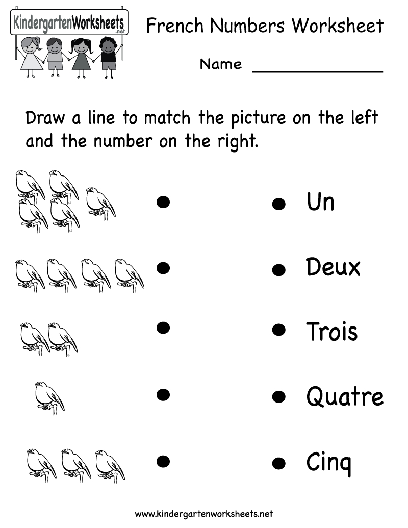 French Numbers Match Printable | French | French Worksheets - Free Printable French Grammar Worksheets