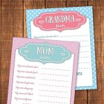Fun Mother's Day Printables   Mom And Grandma Facts Sheets | Blog   Free Printable Mother&#039;s Day Games For Adults