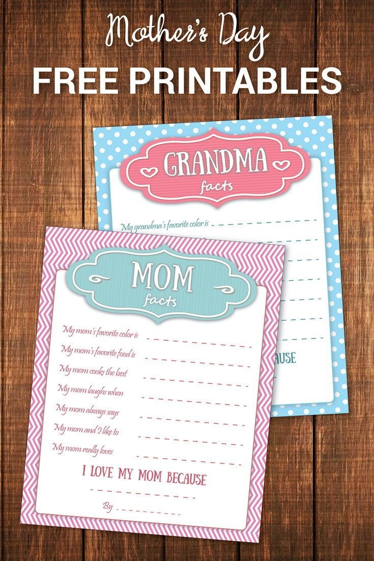 Fun Mother&amp;#039;s Day Printables - Mom And Grandma Facts Sheets | Blog - Free Printable Mother&amp;amp;#039;s Day Games For Adults