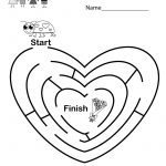 Fun Valentine's Day Maze Worksheet   Free Kindergarten Holiday   Free Printable Valentine Activities For Kindergarten