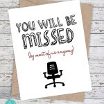 Funny Coworker Card,flairandpaper On Etsy You Will Be Missed (By   We Will Miss You Cards For Coworker Printable Free