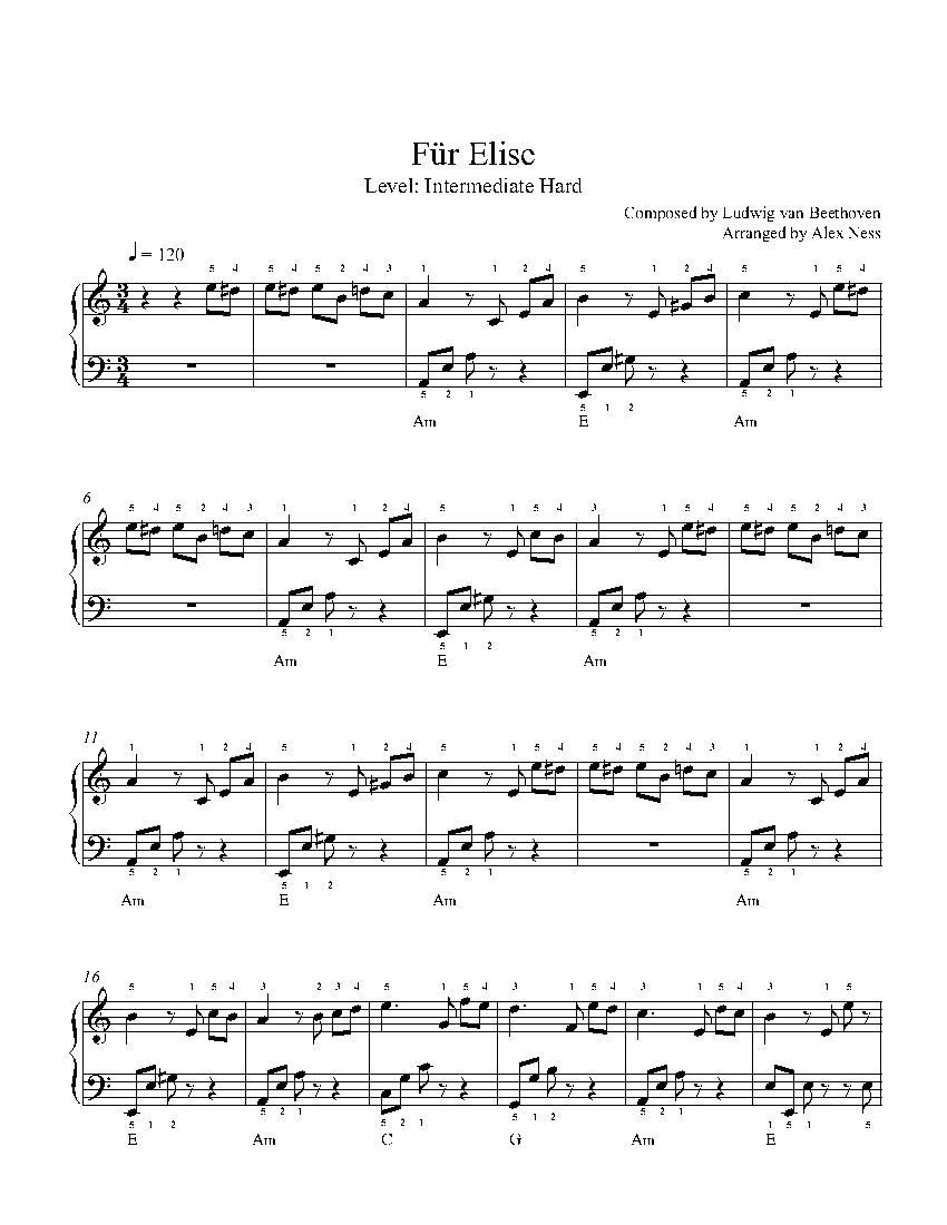 Piano Sheet Music Fur Elise Fur Elise Piano Sheet Music Sheet Music