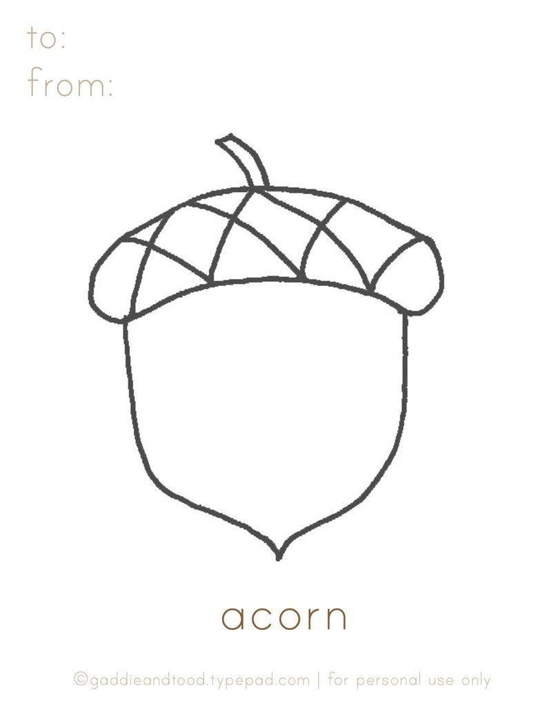 Gaddieandtood.typepad Free - Printable Acorn Coloring Page | For - Acorn Template Free Printable