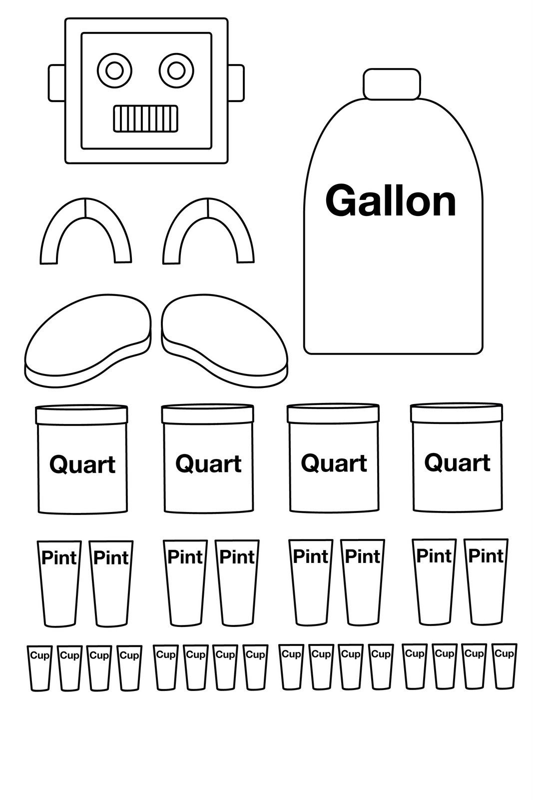 Gallon Robot To Color Put Together. There Is Also One Already - Gallon Bot Printable Free