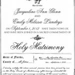 Gay Marriage Certificate Example | Gay & Lesbian Weddings | Lesbian   Free Printable Keepsake Marriage Certificates