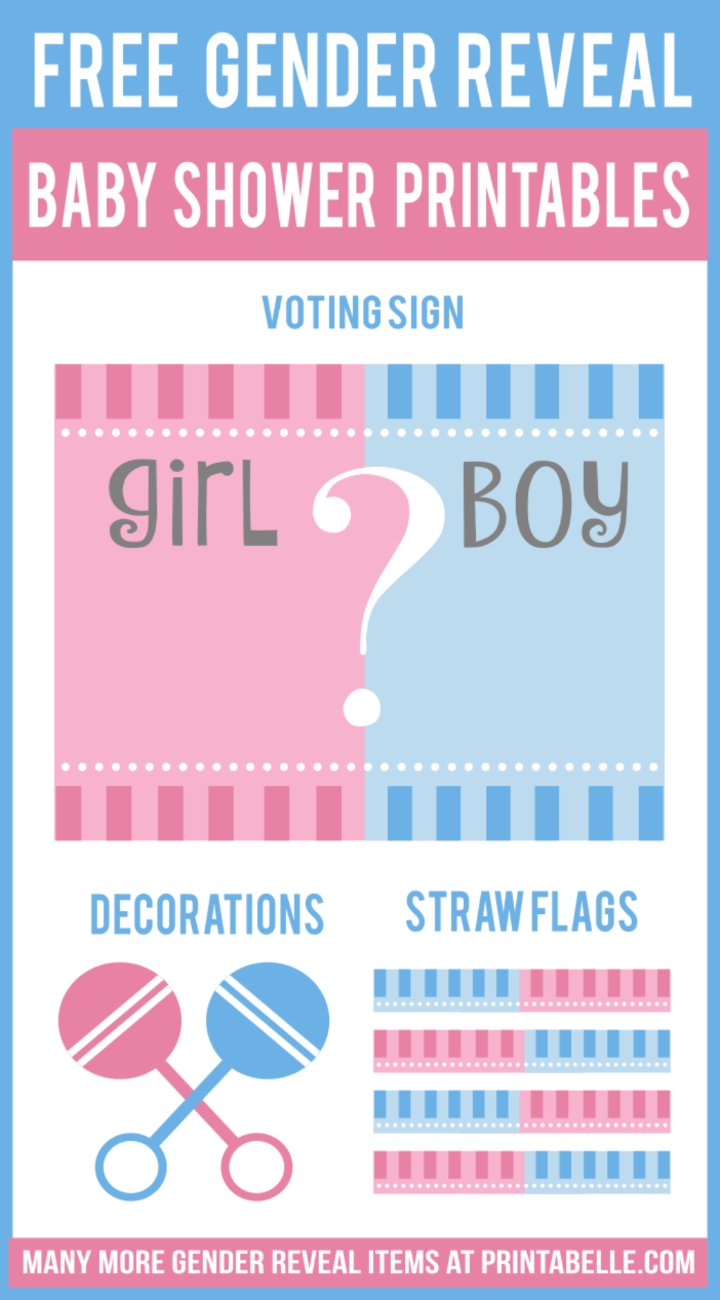 Gender Reveal Baby Shower Question Printables | Free Party - Free Gender Reveal Printables