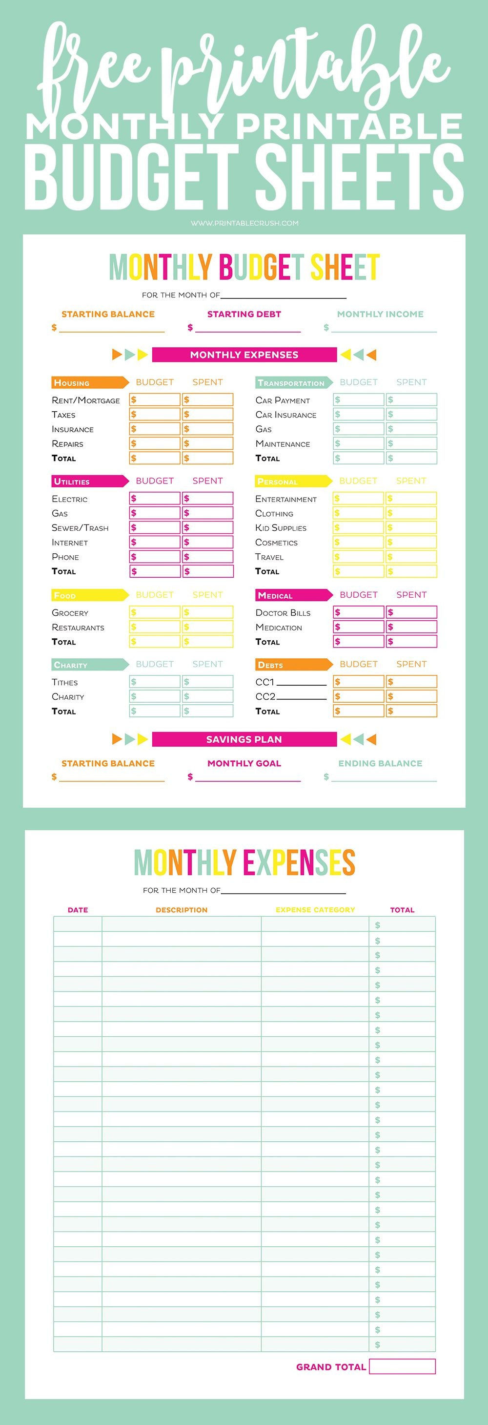 Get Your Finances In Order With These Free Printable Budget Sheets - Free Printable Budget Worksheets