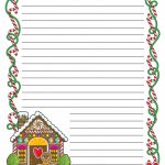 Gingerbread Printable Border Paper With And Without Lines | A To Z   Free Printable Thanksgiving Writing Paper