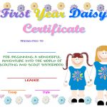 Girl Scout Certificate Templates | Daisy Certificate Brownies   Daisy Girl Scout Certificates Printable Free
