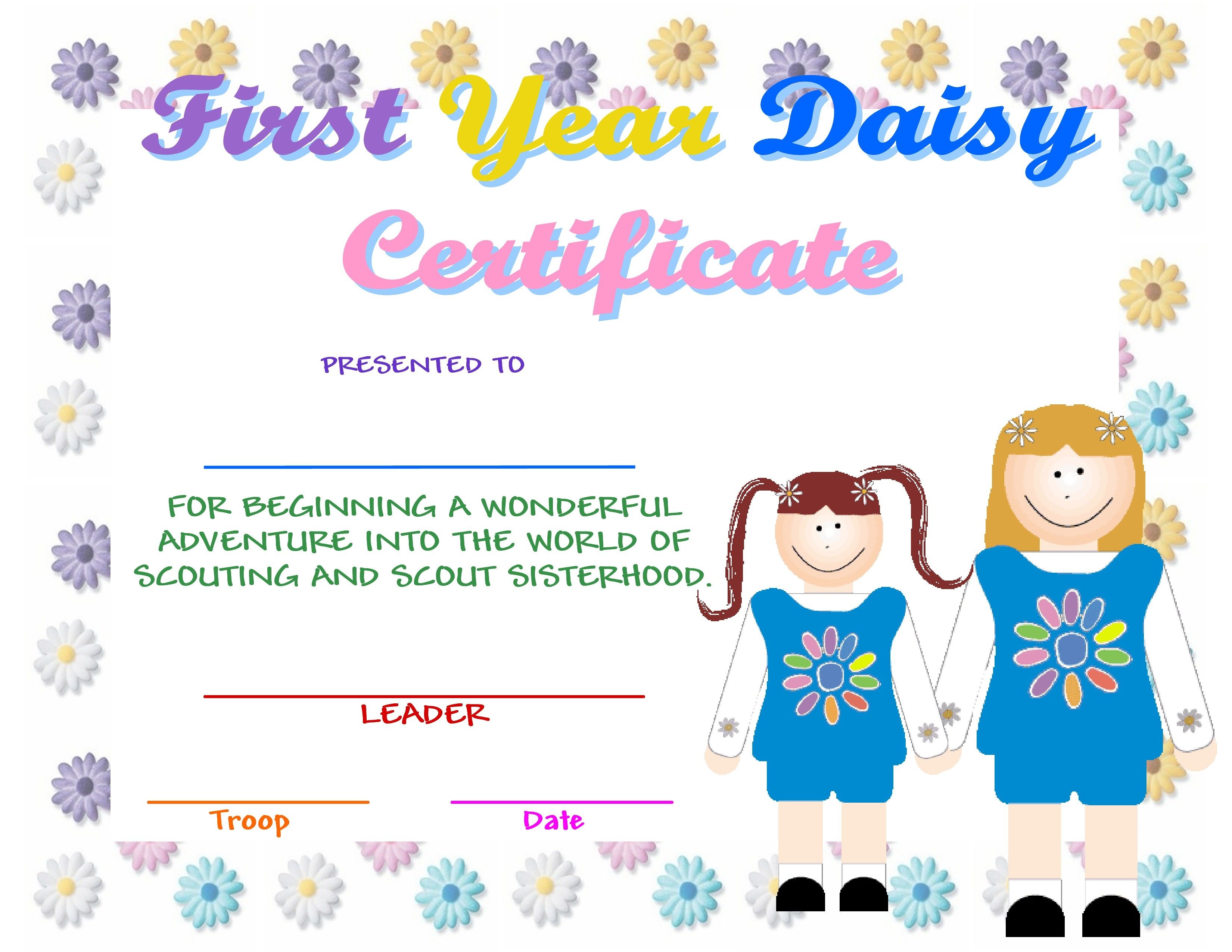 Girl Scout Certificate Templates | Daisy Certificate Brownies - Daisy Girl Scout Certificates Printable Free