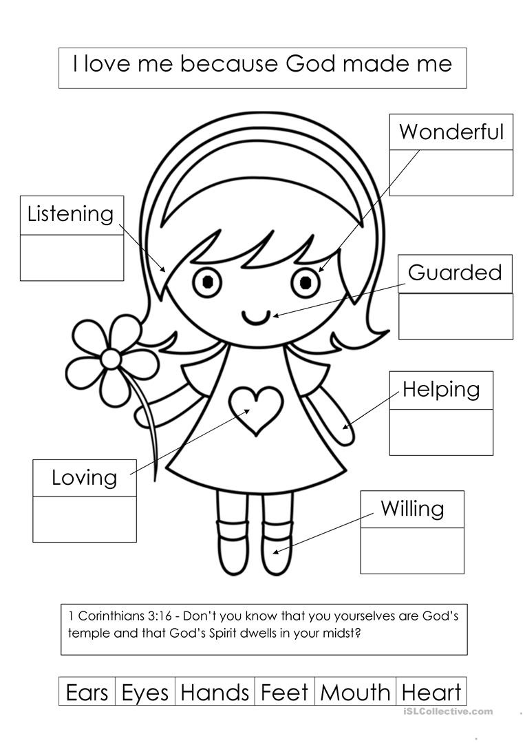 God Made Me Worksheet - Free Esl Printable Worksheets Madeteachers - God Made Me Free Printable