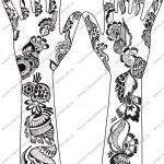 Grey Ink Henna Tattoos Designs For Both Arm   Free Printable Henna Tattoo Designs
