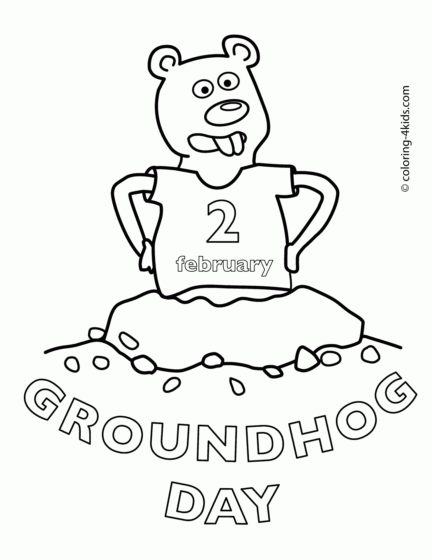 Groundhog Coloring Page Happy Groundhog Day Coloring Pages For Kids - Groundhog Day Coloring Pages Free Printable