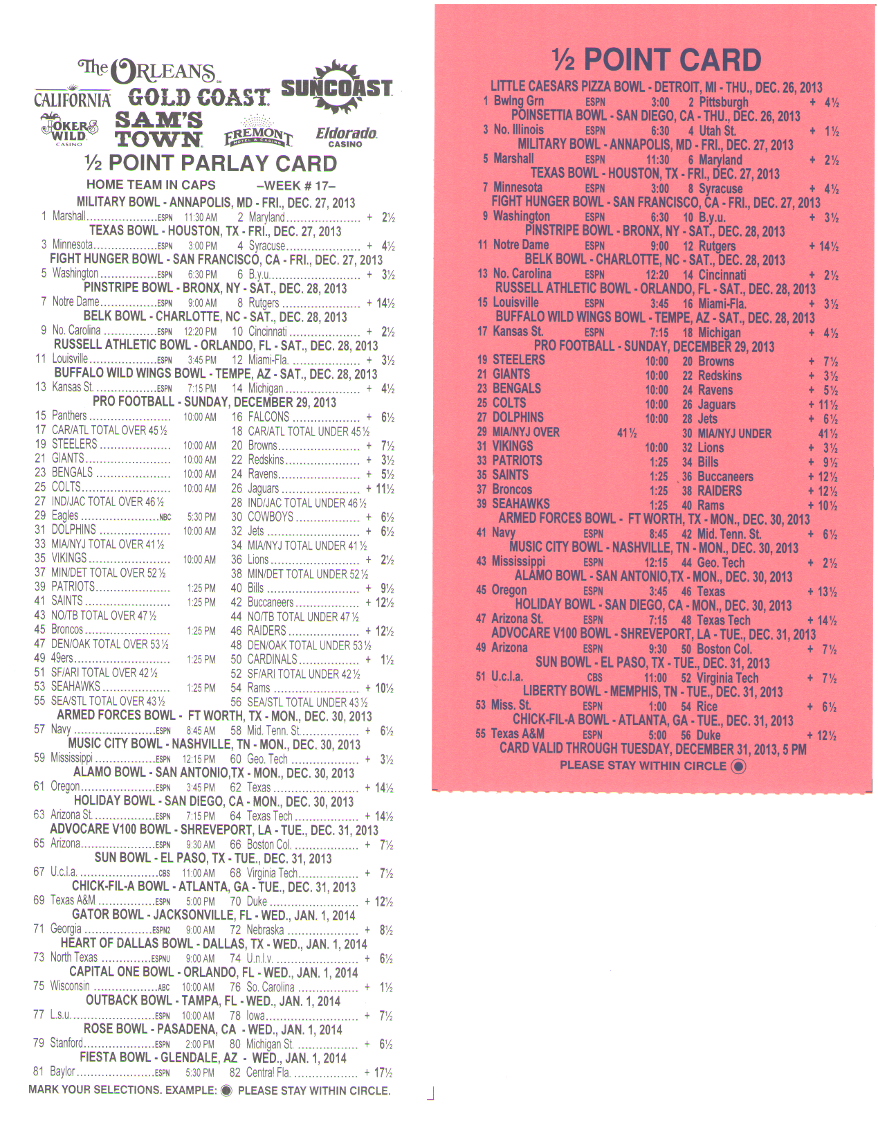 Free Printable Football Parlay Cards Cards Info