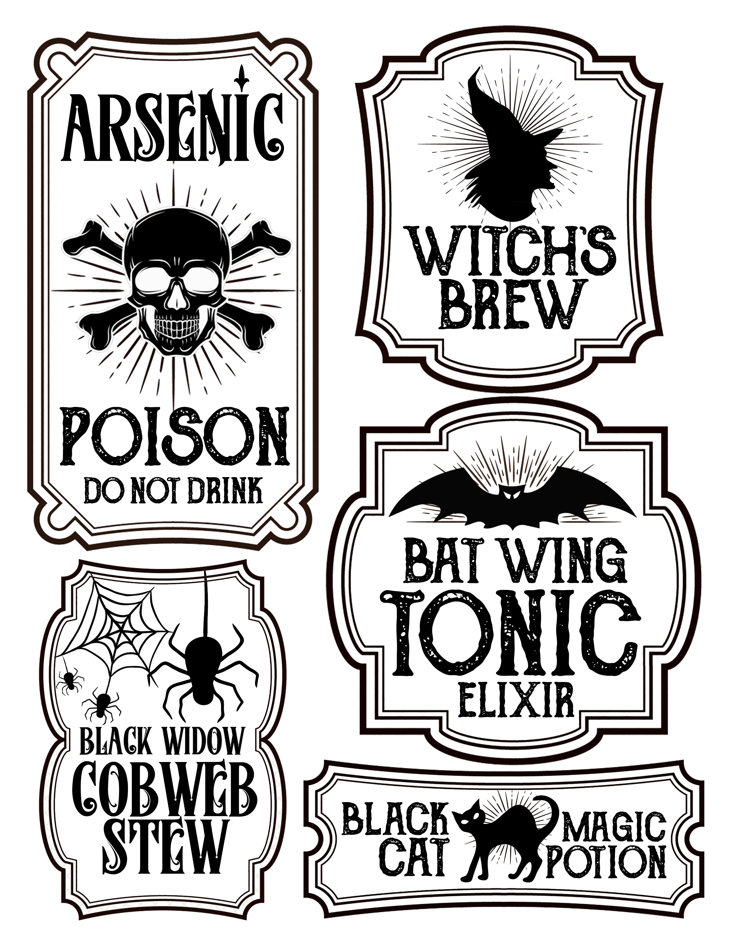 Free Printable Halloween Labels Potions The Graphics Fairy Free 