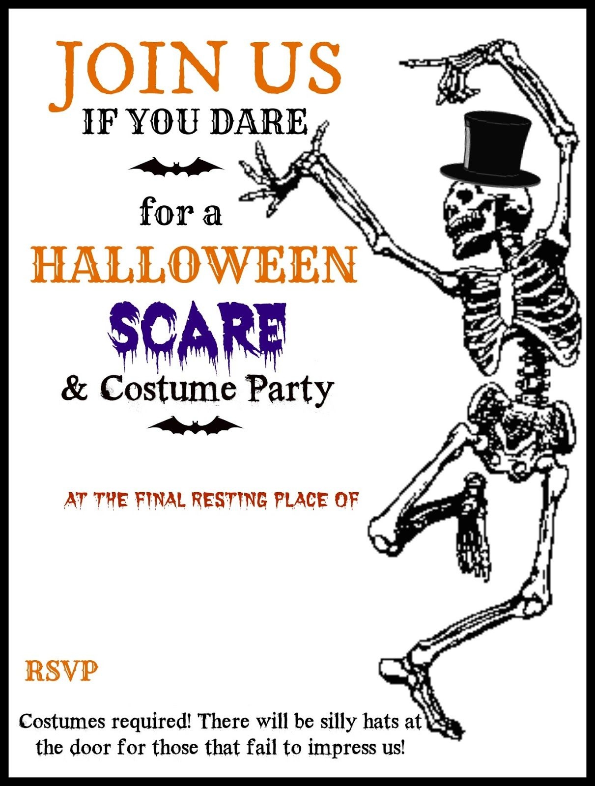 Halloween Invitations Free - Tutlin.psstech.co - Free Printable Halloween Flyer Templates