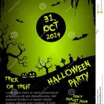 Halloween Party Flyer Template   Green And Black Stock Vector   Free Printable Halloween Flyer Templates
