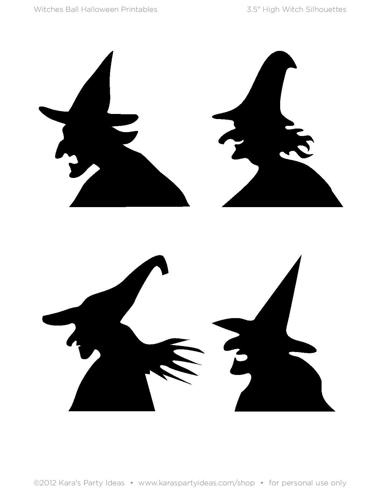 Halloween Witch Silhouette Printables | Halloween Ideas | Halloween - Free Halloween Silhouette Printables
