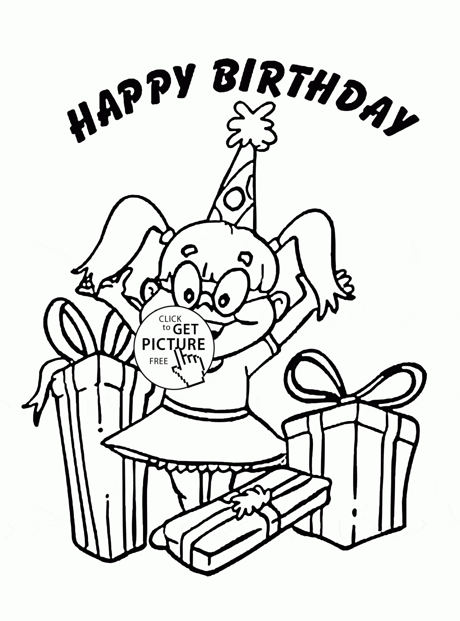 Happy Birthday Girl Coloring Page For Kids, Holiday Coloring Pages - Free Printable Birthday Cards To Color