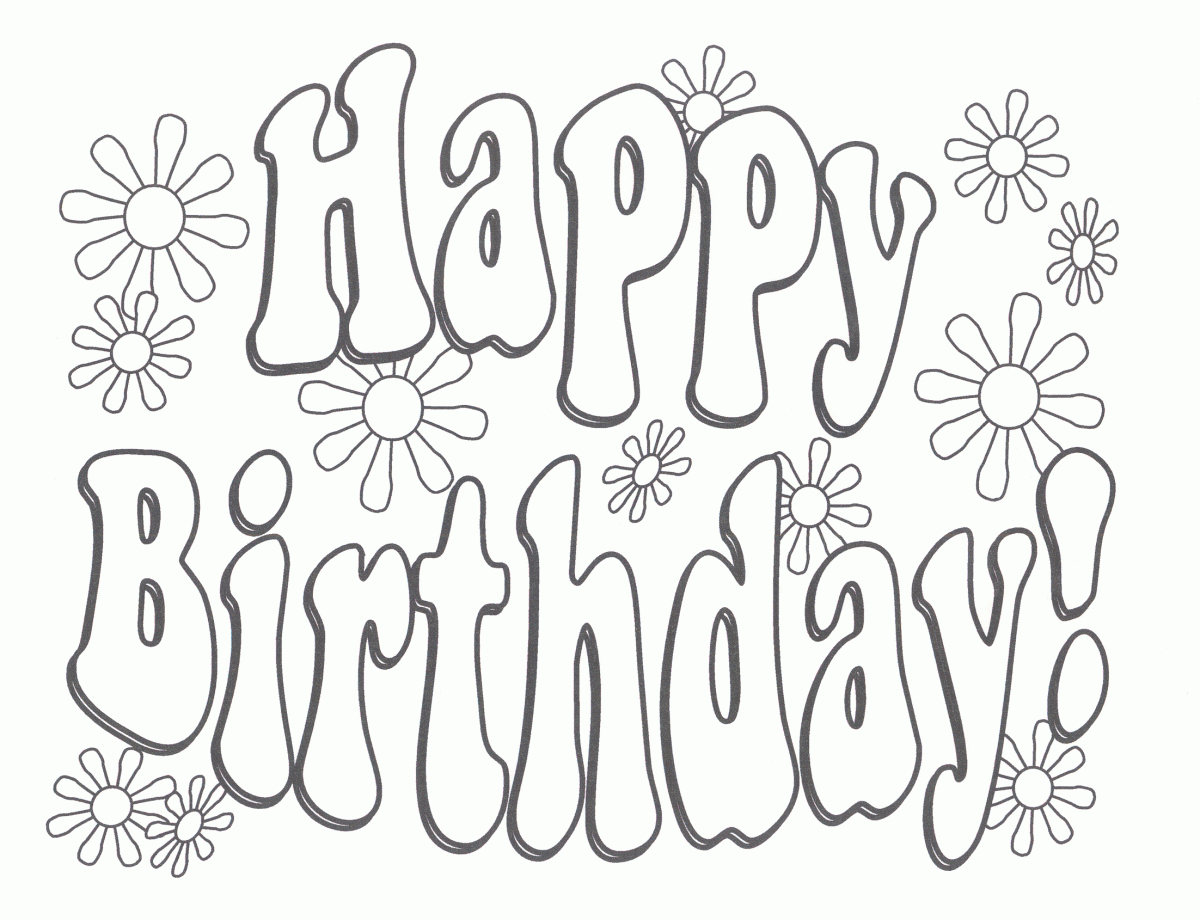 Happy Birthday Grandma Coloring Page - Coloring Home - Free Printable Birthday Cards To Color