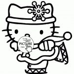 Hello Kitty Winter Coloring Pages For Kids Printable Free   Free Printable Winter Coloring Pages