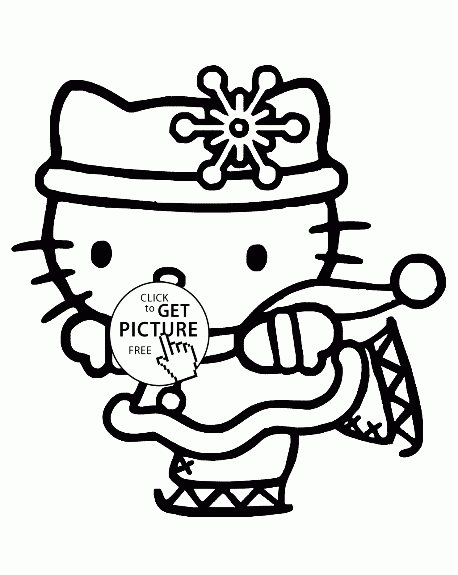 Hello Kitty Winter Coloring Pages For Kids Printable Free - Free Printable Winter Coloring Pages