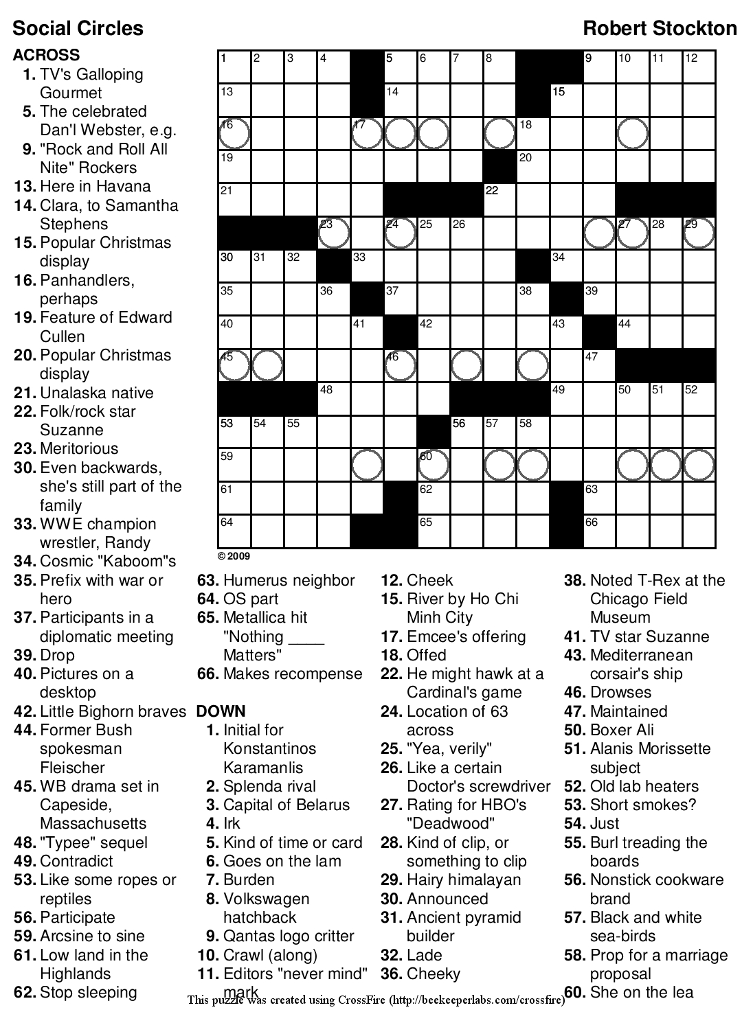 pop culture crossword quiz level 1