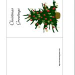 Holiday Greeting Card With Christmas Tree   Free Printable Christmas Cards